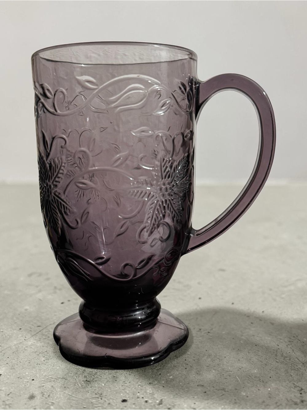 Princess House Fantasia Amethyst Purple Footed Cafe Mug #5286 Excellent